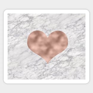 Rose gold foil heart on marble Sticker